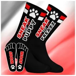 SneakFreaxx Chaussettes SNEAK PUPPY Noir-Rouge