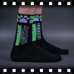 SneakFreaxx Chaussettes SNEAK PUPPY Noir-Vert -FÉMINITÉS boutique chaussettes sneak puppy noir vert 3