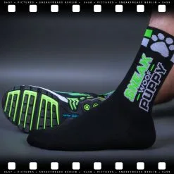 SneakFreaxx Chaussettes SNEAK PUPPY Noir-Vert -FÉMINITÉS boutique chaussettes sneak puppy noir vert 5