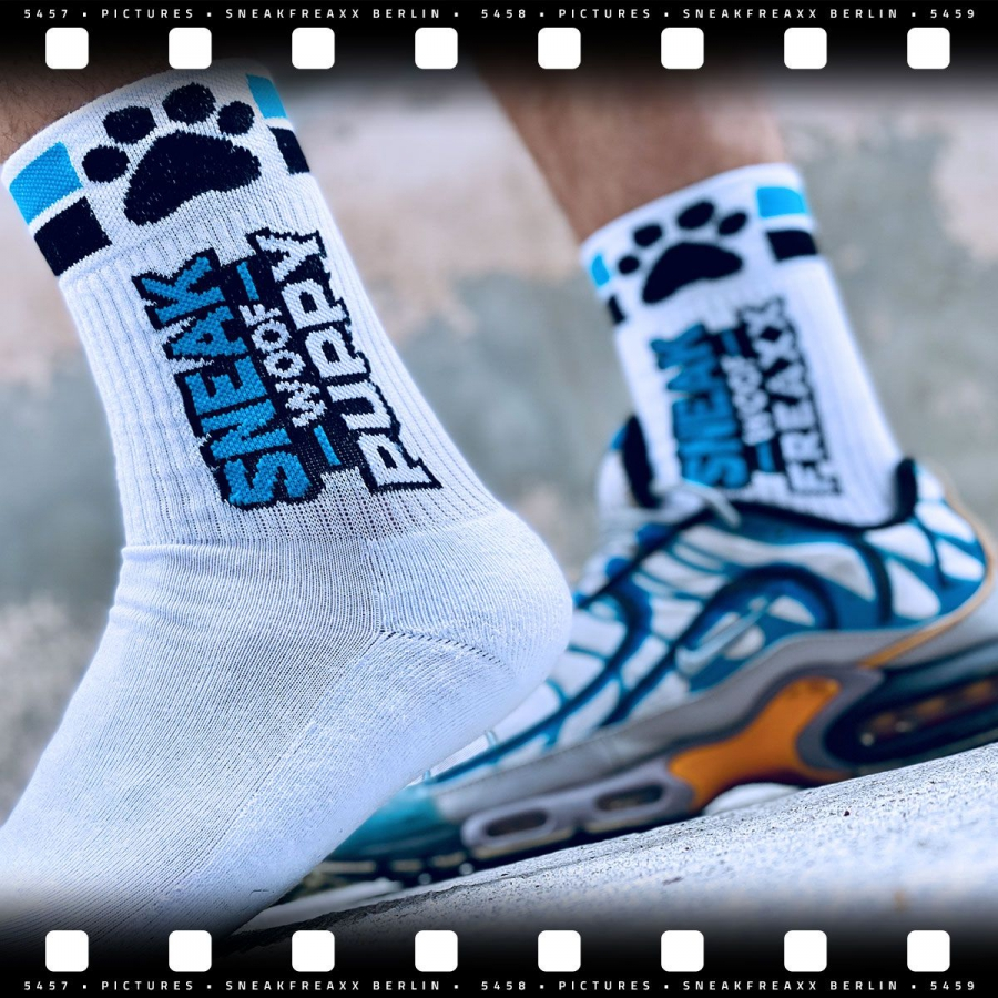 SneakFreaxx Chaussettes SNEAK WOOF PUPPY Bleu 4 SneakFreaxx Chaussettes SNEAK WOOF PUPPY Bleu – Image 4