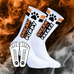 SneakFreaxx Chaussettes SNEAK WOOF NEON PUPPY Orange