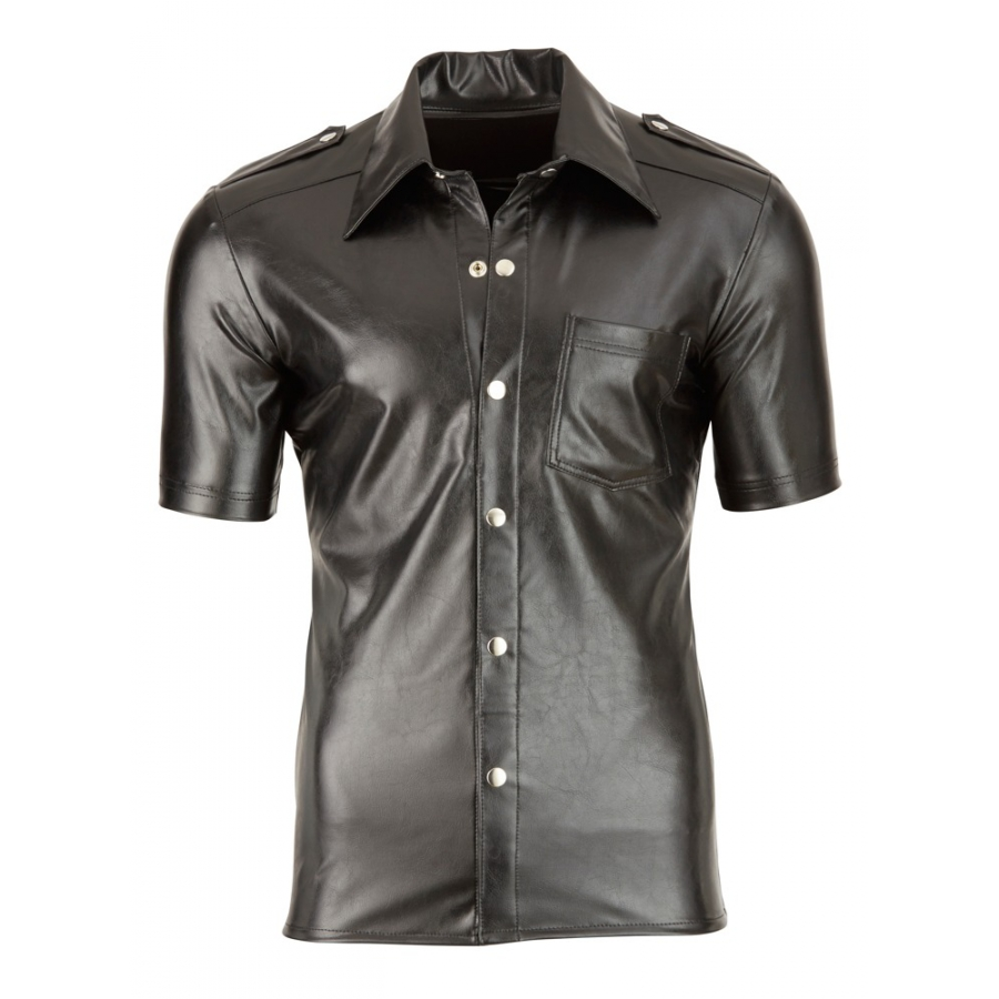 Svenjoyment Chemise LEO Imitation Cuir Noir 4 Svenjoyment Chemise LEO Imitation Cuir Noir – Image 4