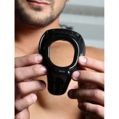 Perfect Fit Cockring ARMOUR PUSH Regular Noir -FÉMINITÉS boutique cockring armour push regular noir 2