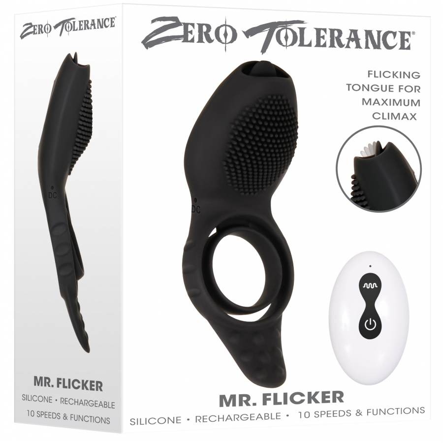 Zero Tolerance Cockring + Stimulateur Clito MR. FLICKER 30mm 2 Zero Tolerance Cockring + Stimulateur Clito MR. FLICKER 30mm – Image 2