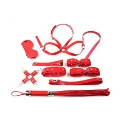 Generique Coffret Bondage SM OBEDIENCE 10 Pièces Rouge