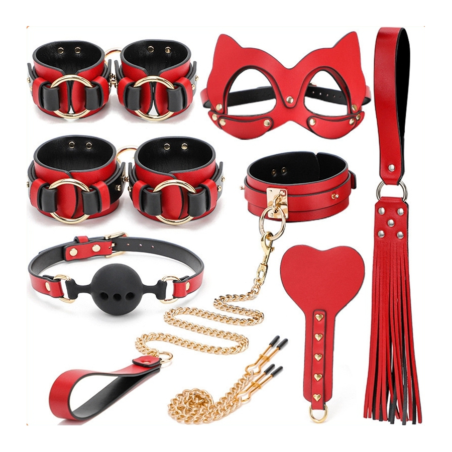 Generique Coffret SM Bondage 8 Pièces Rouge-Noir 1 Generique Coffret SM Bondage 8 Pièces Rouge-Noir