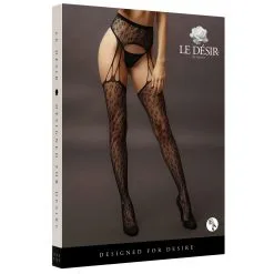 Le Desir Collant Effet Porte-jarretelles Féline - Noir -FÉMINITÉS boutique collant effet porte jaretelles feline noir 2