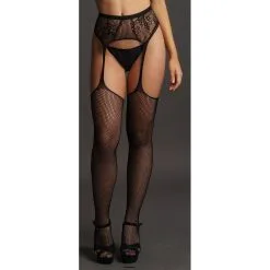 Le Desir Collant Effet Porte-jarretelles Maëlys - Noir