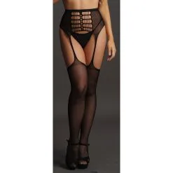 Le Desir Collant Ouvert Taille Haute Eyleen - Noir