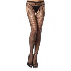 LEG AVENUE Collant Résille 3 Ouvertures - Black