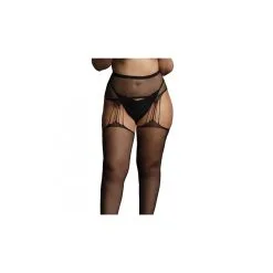 Le Desir Collants à Jarretelles En Résille Avec Strass RHINE PANTYHOSE Noirs