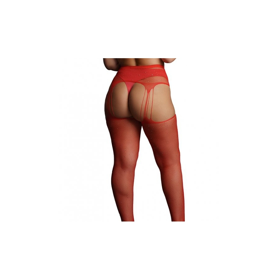 Le Desir Collants à Jarretelles RHINESTONE Rouges 2 Le Desir Collants à Jarretelles RHINESTONE Rouges – Image 2