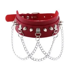 Joy Jewels Collier à Pointes PIKY Rouge-Argenté