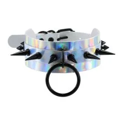 Joy Jewels Collier à Pointes STROBO LASER Argenté-Noir