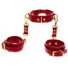 Collier D-RING + Menottes De Poignets TABOOM Rouge