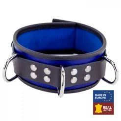 The Red Collier En Cuir 3 Anneaux D | Bleu-Noir