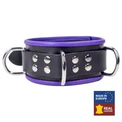 The Red Collier En Cuir 3 Anneaux D | Noir-Violet