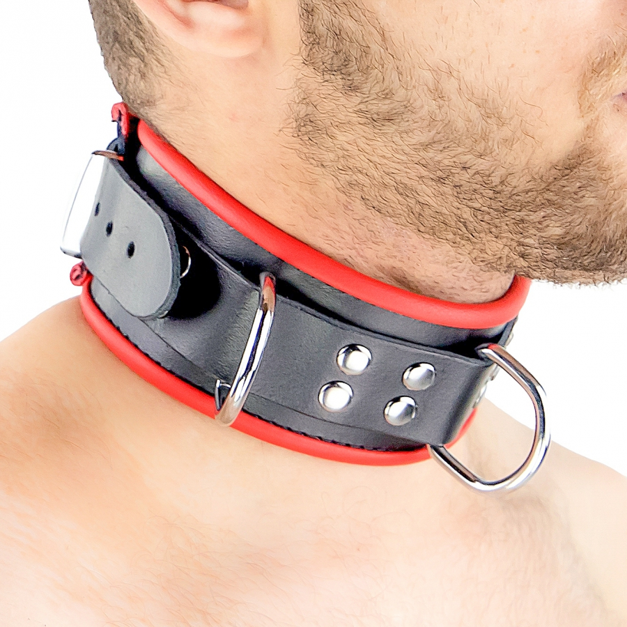 The Red Collier En Cuir 3 Anneaux D Rouge 2 The Red Collier En Cuir 3 Anneaux D Rouge – Image 2
