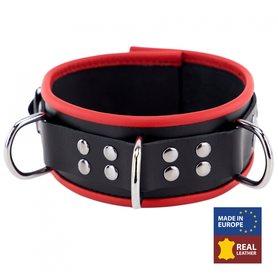 The Red Collier En Cuir 3 Anneaux D Rouge 1 The Red Collier En Cuir 3 Anneaux D Rouge