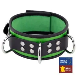 The Red Collier En Cuir 3 Anneaux D | Vert-Noir