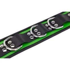 The Red Collier En Cuir 3 Anneaux D | Vert-Noir 14 The Red Collier En Cuir 3 Anneaux D | Vert-Noir -FÉMINITÉS boutique collier en cuir 3 anneaux d vert noir 6