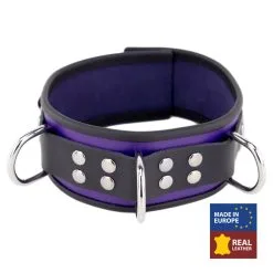 The Red Collier En Cuir 3 Anneaux D | Violet-Noir