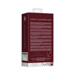 Ouch! Luxury Collier Et Laisse LUXURY BURGUNDY Rouge -FÉMINITÉS boutique collier et laisse luxury burgundy rouge 3