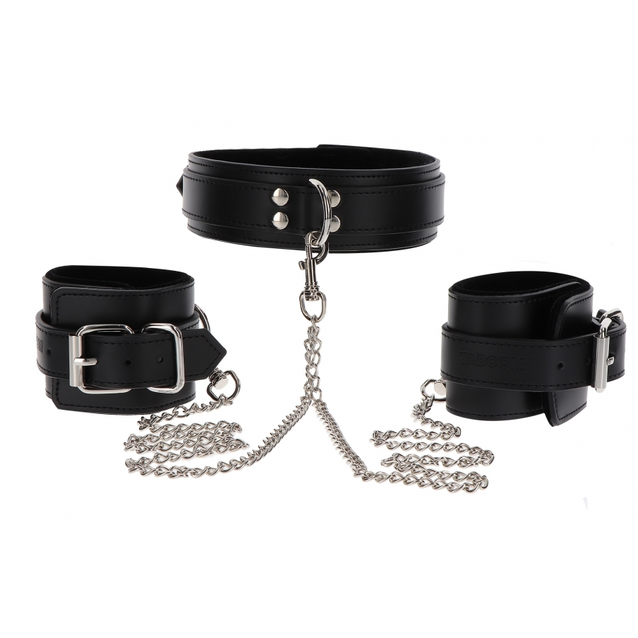 Collier Et Menottes De Poignets HEAVY Taboom Noir 2 Collier Et Menottes De Poignets HEAVY Taboom Noir – Image 2