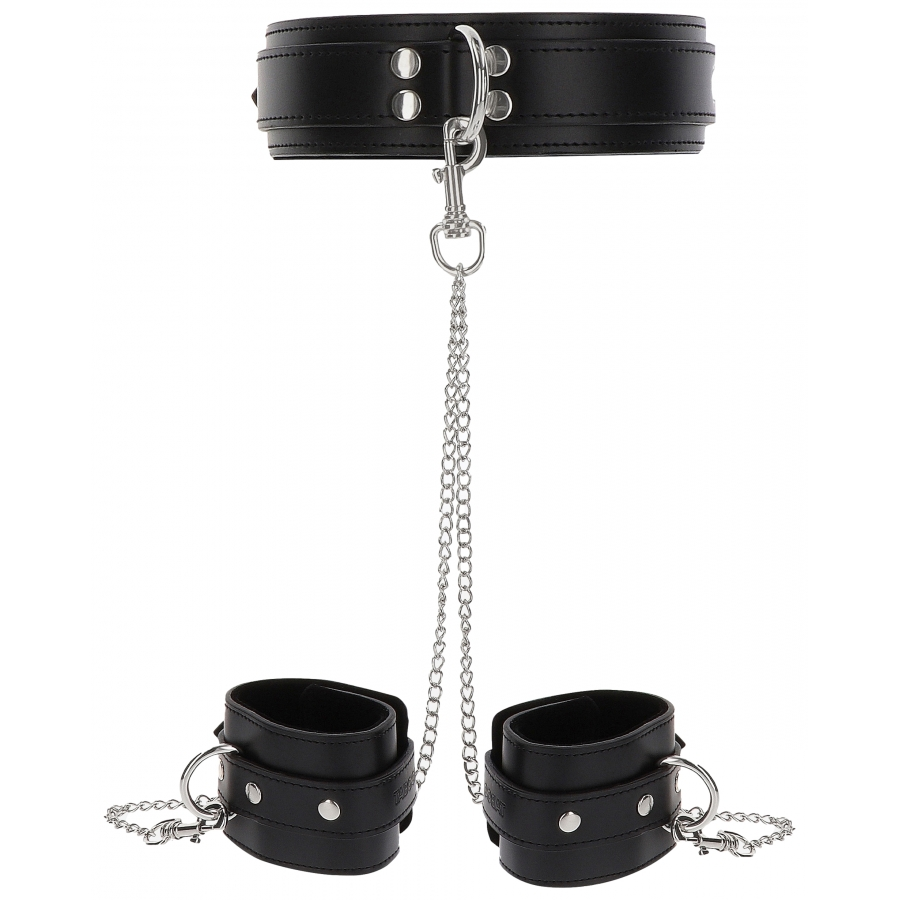 Collier Et Menottes De Poignets HEAVY Taboom Noir 1 Collier Et Menottes De Poignets HEAVY Taboom Noir