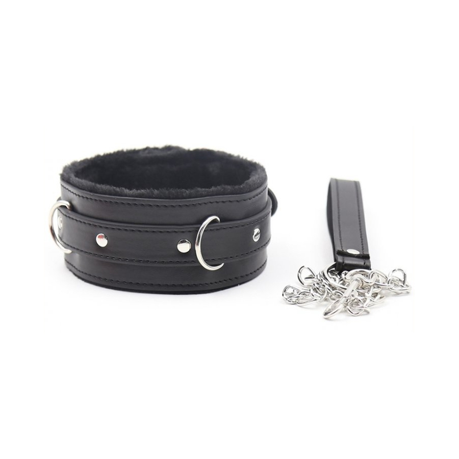 Generique Collier Laisse FUR Noir 1 Generique Collier Laisse FUR Noir