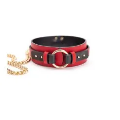 LuxuryFantasy Collier-Laisse GOLDY Rouge-Noir -FÉMINITÉS boutique collier laisse goldy rouge noir 2