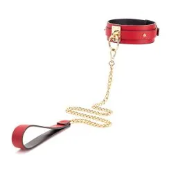 LuxuryFantasy Collier-Laisse GOLDY Rouge-Noir