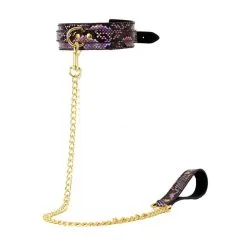 SM Fantasy Collier-Laisse SNAKINE Noir-Rose