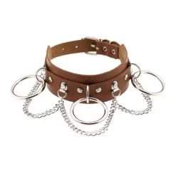 Joy Jewels Collier O RING CHAIN Marron