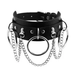 Joy Jewels Collier O RING CHAIN Noir