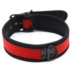 Kinky Puppy Collier PUPPY Néoprène Rouge
