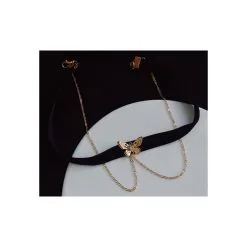 Generique Collier Ras De Cou BUTTERFLY - Noir