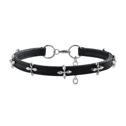 Joy Jewels Collier Ras De Cou Fin CROSS FLOW Noir