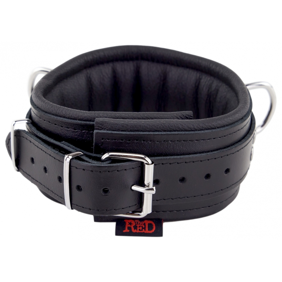 The Red Collier Rembourré En Cuir Avec Anneaux D Noir 7 The Red Collier Rembourré En Cuir Avec Anneaux D Noir – Image 7