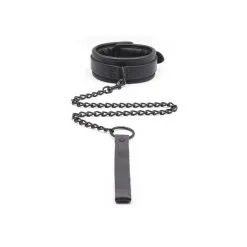 FUKR Collier Rembourré + Laisse Noir