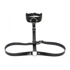 Kinky Party Collier Sm + Ceinture BELT STRICT Noir