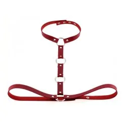 Kinky Party Collier Sm + Ceinture BELT STRICT Rouge