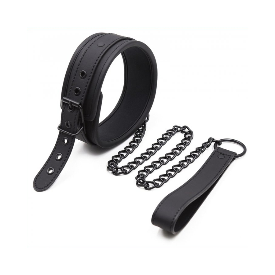 FUKR Collier Soumission Avec Laisse Noir 1 FUKR Collier Soumission Avec Laisse Noir