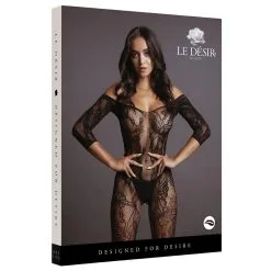 Le Desir Combi Sexy LACE SLEEVED Noir -FÉMINITÉS boutique combi sexy lace sleeved noir 2