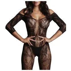 Le Desir Combi Sexy LACE SLEEVED Noir -FÉMINITÉS boutique combi sexy lace sleeved noir 4