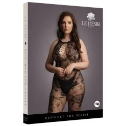 Le Desir Combinaison Ouverte Grande Taille Flora - Noir -FÉMINITÉS boutique combinaison ouverte grande taille flora noir 2