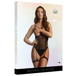 Le Desir Bliss Body Ouvert Effet Porte-jarretelles Calypso - Noir -FÉMINITÉS boutique combinaison ouverte seins nus calypso noir 2