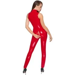 Black Level Combinaison VINYL OVERALL ZIP V Rouge 10 Black Level Combinaison VINYL OVERALL ZIP V Rouge -FÉMINITÉS boutique combinaison vinyl overall zip v rouge 4