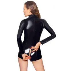 Black Level Combinaison VINYL SHORT Noire 13 Black Level Combinaison VINYL SHORT Noire -FÉMINITÉS boutique combinaison vinyl short noire 5