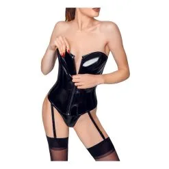 Black Level Corset Porte-Jarretelles VINYL CORSAGE HEART Noir 7 Black Level Corset Porte-Jarretelles VINYL CORSAGE HEART Noir -FÉMINITÉS boutique corset porte jarretelles vinyl corsage heart noir 2